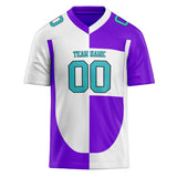 Custom Unisex White & Purple Pattern Football Jersey