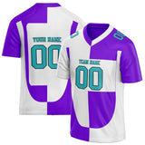 Custom Unisex White & Purple Pattern Football Jersey