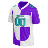 Custom Unisex White & Purple Pattern Football Jersey