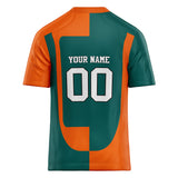 Custom Unisex Kelly Green & Orange Pattern Football Jersey