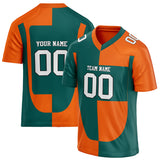 Custom Unisex Kelly Green & Orange Pattern Football Jersey