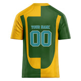 Custom Unisex Green & Yellow Pattern Football Jersey