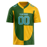 Custom Unisex Green & Yellow Pattern Football Jersey