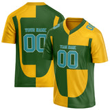 Custom Unisex Green & Yellow Pattern Football Jersey