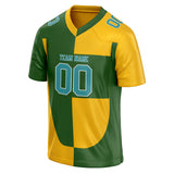 Custom Unisex Green & Yellow Pattern Football Jersey