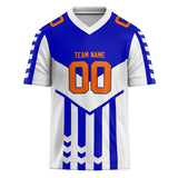 Custom Unisex White & Blue Pattern Football Jersey