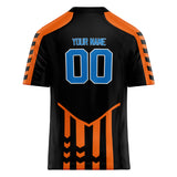 Custom Unisex Orange & Black Pattern Football Jersey