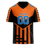 Custom Unisex Orange & Black Pattern Football Jersey