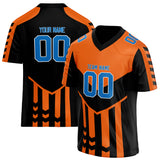 Custom Unisex Orange & Black Pattern Football Jersey