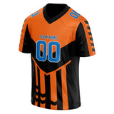 Custom Unisex Orange & Black Pattern Football Jersey