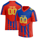 Custom Unisex Red & Blue Pattern Football Jersey