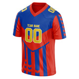 Custom Unisex Red & Blue Pattern Football Jersey