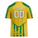 Custom Unisex Yellow & Kelly Green Pattern Football Jersey