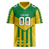 Custom Unisex Yellow & Kelly Green Pattern Football Jersey