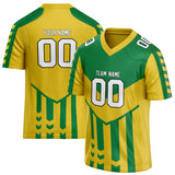 Custom Unisex Yellow & Kelly Green Pattern Football Jersey