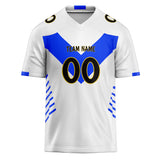 Custom Unisex White & Blue Pattern Football Jersey