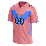 Custom Unisex Pink & Blue Pattern Football Jersey