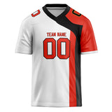 Custom Unisex White & Red Pattern Football Jersey