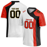 Custom Unisex White & Red Pattern Football Jersey