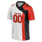 Custom Unisex White & Red Pattern Football Jersey