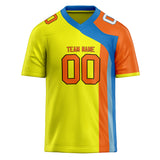 Custom Unisex Fluorescent Yellow & Blue Pattern Football Jersey