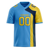 Custom Unisex Blue & Yellow Pattern Football Jersey