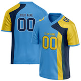 Custom Unisex Blue & Yellow Pattern Football Jersey