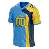 Custom Unisex Blue & Yellow Pattern Football Jersey