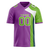 Custom Unisex Purple & Green Pattern Football Jersey