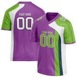 Custom Unisex Purple & Green Pattern Football Jersey