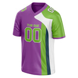 Custom Unisex Purple & Green Pattern Football Jersey