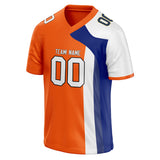 Custom Unisex Orange & White Pattern Football Jersey