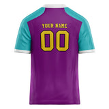 Custom Unisex Purple & Teal Pattern Football Jersey