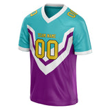 Custom Unisex Purple & Teal Pattern Football Jersey