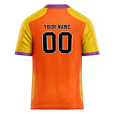 Custom Unisex Orange & Gold Pattern Football Jersey