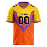 Custom Unisex Orange & Gold Pattern Football Jersey