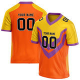 Custom Unisex Orange & Gold Pattern Football Jersey