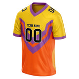 Custom Unisex Orange & Gold Pattern Football Jersey