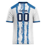 Custom Unisex White & Blue Pattern Football Jersey