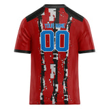 Custom Unisex Crimson & Black Pattern Football Jersey