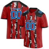 Custom Unisex Crimson & Black Pattern Football Jersey