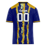 Custom Unisex Royal & Old Gold Pattern Football Jersey