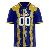 Custom Unisex Royal & Old Gold Pattern Football Jersey