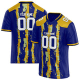 Custom Unisex Royal & Old Gold Pattern Football Jersey