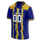 Custom Unisex Royal & Old Gold Pattern Football Jersey