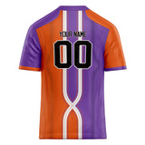 Custom Unisex Orange & Purple Pattern Football Jersey