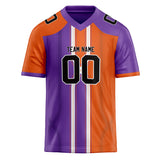 Custom Unisex Orange & Purple Pattern Football Jersey