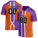 Custom Unisex Orange & Purple Pattern Football Jersey