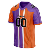 Custom Unisex Orange & Purple Pattern Football Jersey