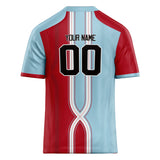 Custom Unisex Light Blue & Red Pattern Football Jersey